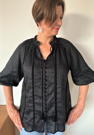 Black linen top