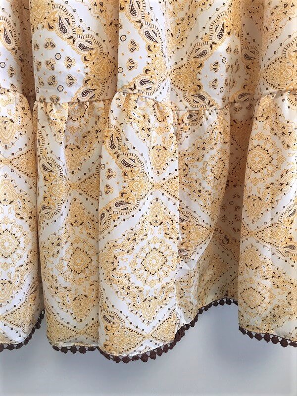 Orange and White Strapless Maxi Dress
