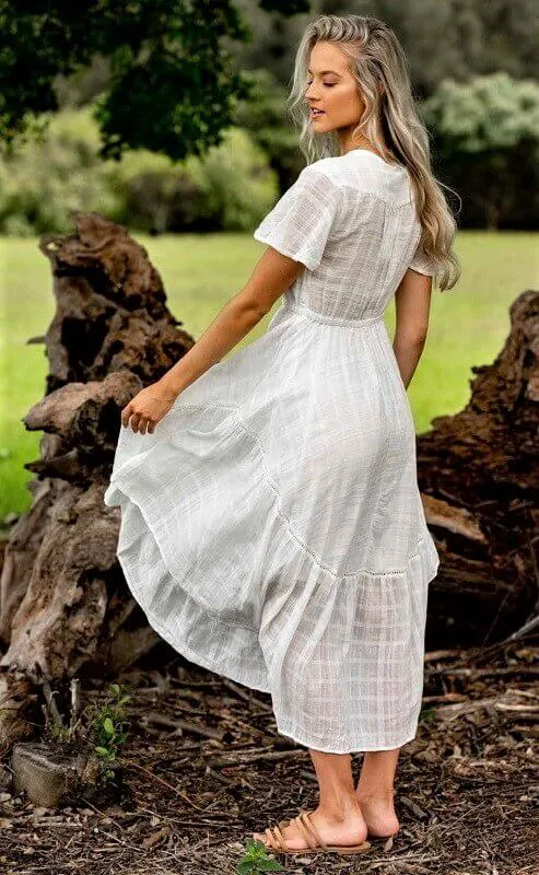 white dress boho