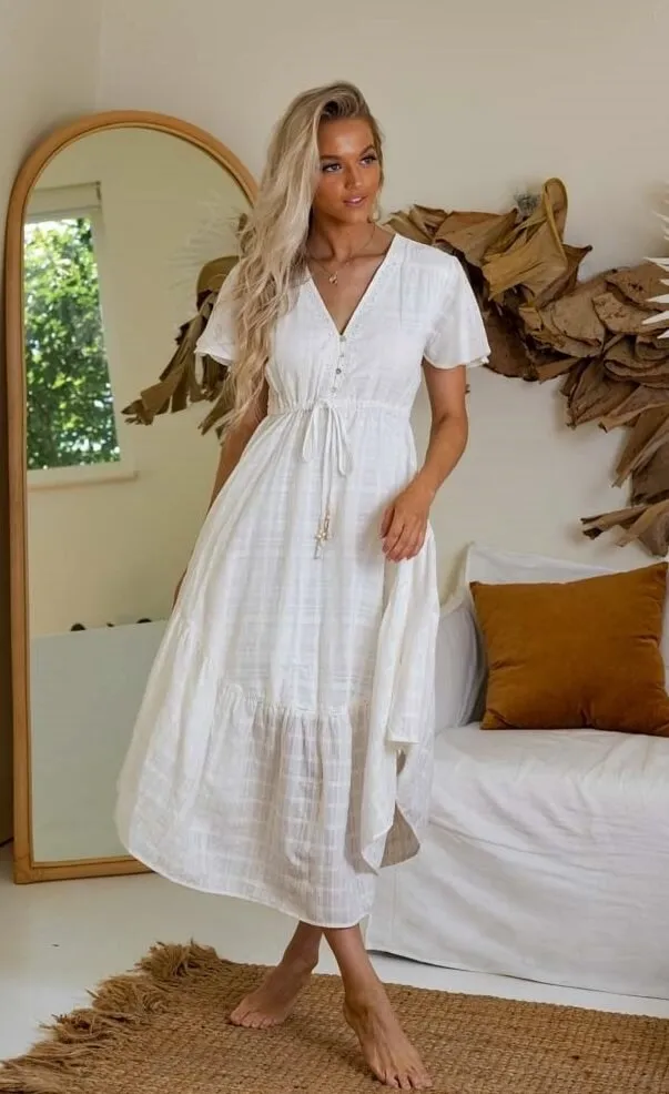 White Boho Maxi Dress | Buy Bohemian Dresses Online | Modella