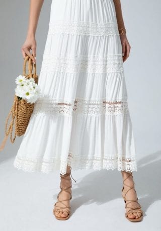 White lace skirt